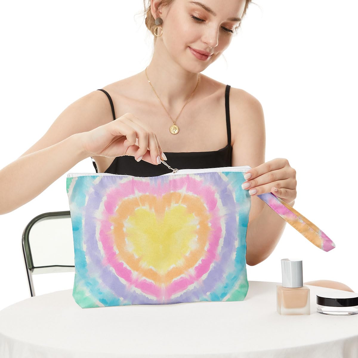 Detalle de Fokongna Wet Bag Travel Makeup Bag for Swimwear, Diapers, and More — Waterproof, Wide 11.8 x 8.66 x 2 in