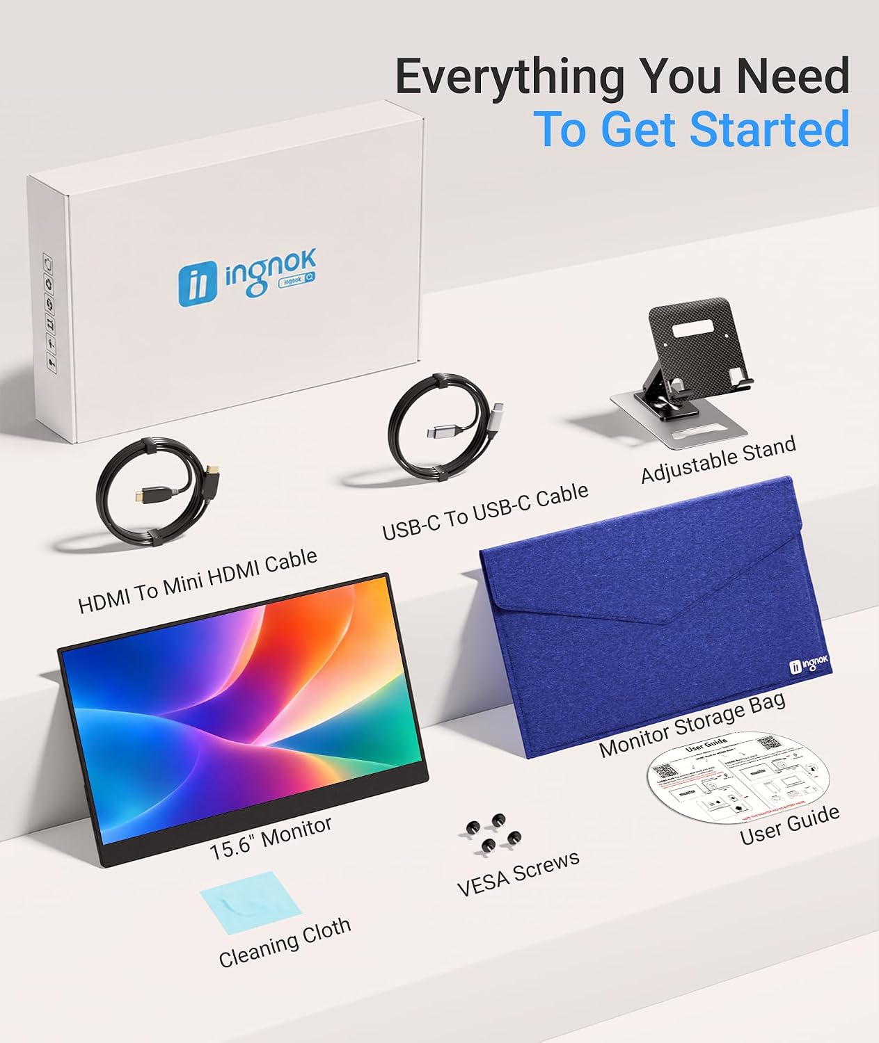 Detalle 1 de Ingnok Portable Monitor 15.6 Inch Ultra Slim