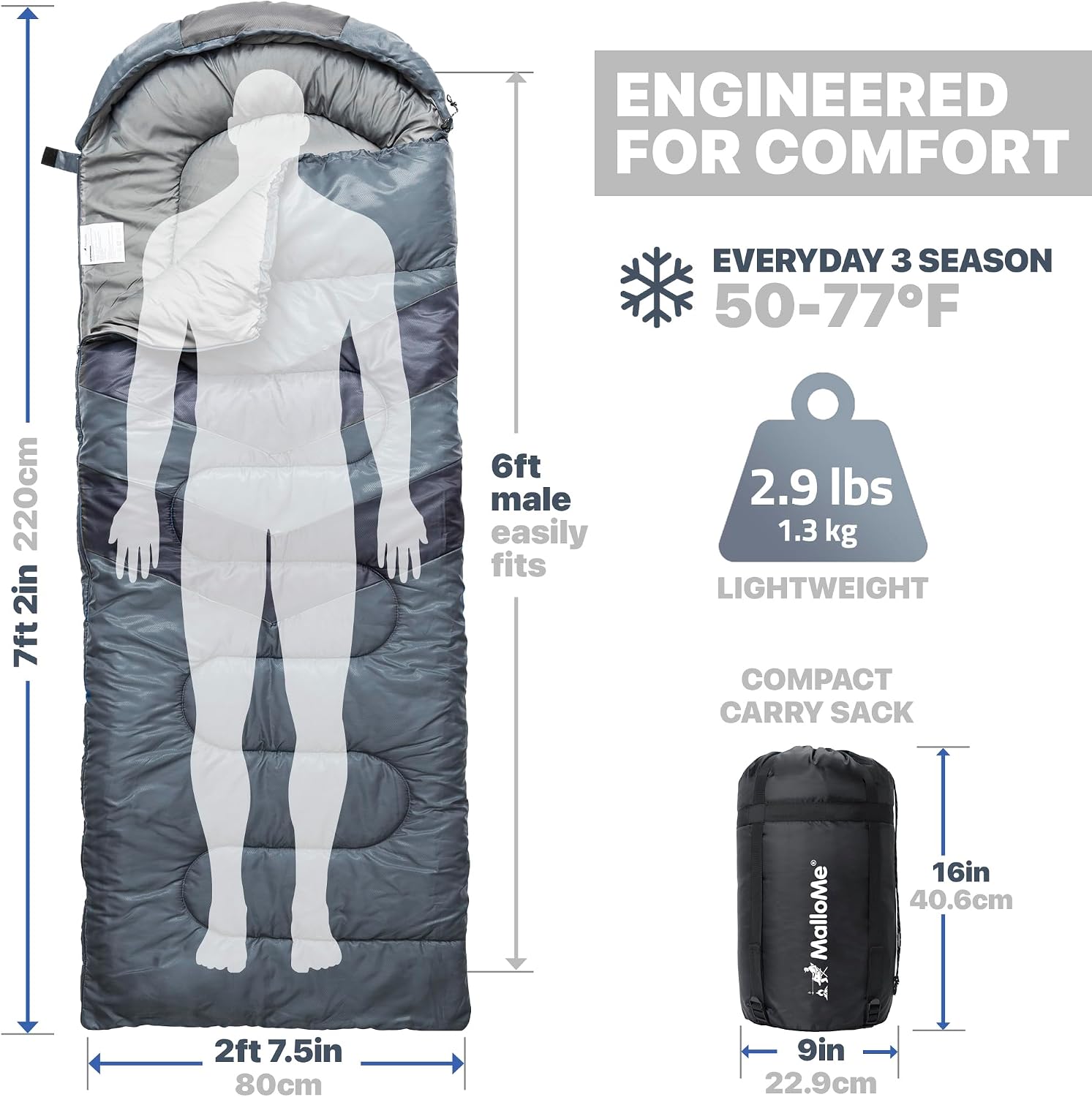 Detalle 2 de MalloMe Sleeping Bag 50°F