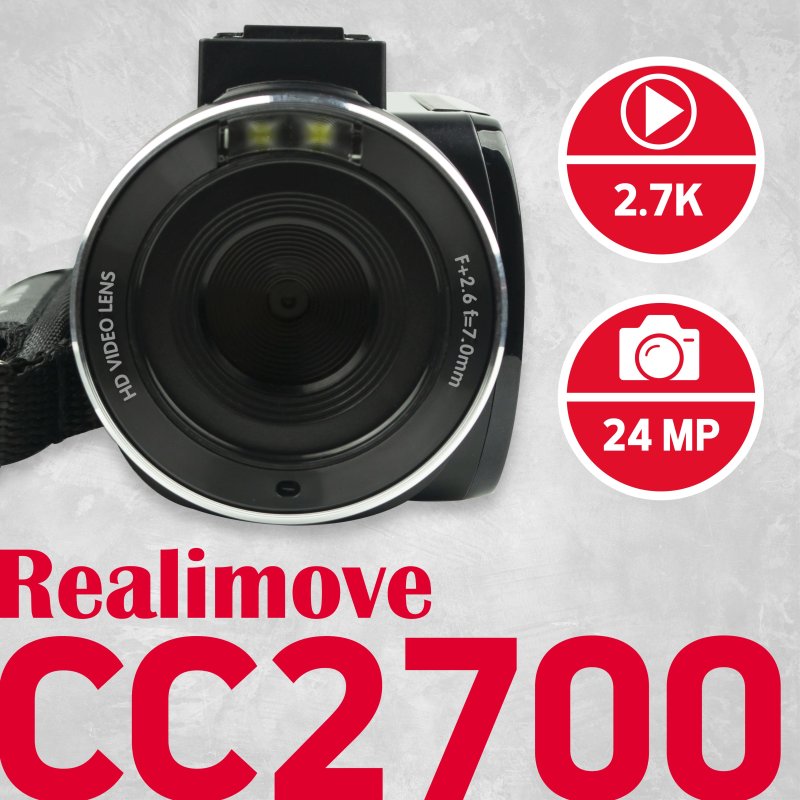 Thumbnail 2 de Agfaphoto Realimove CC2700: cámara digital 2.7K/24MP con zoom 18x, pantalla táctil de 3" y micrófono externo