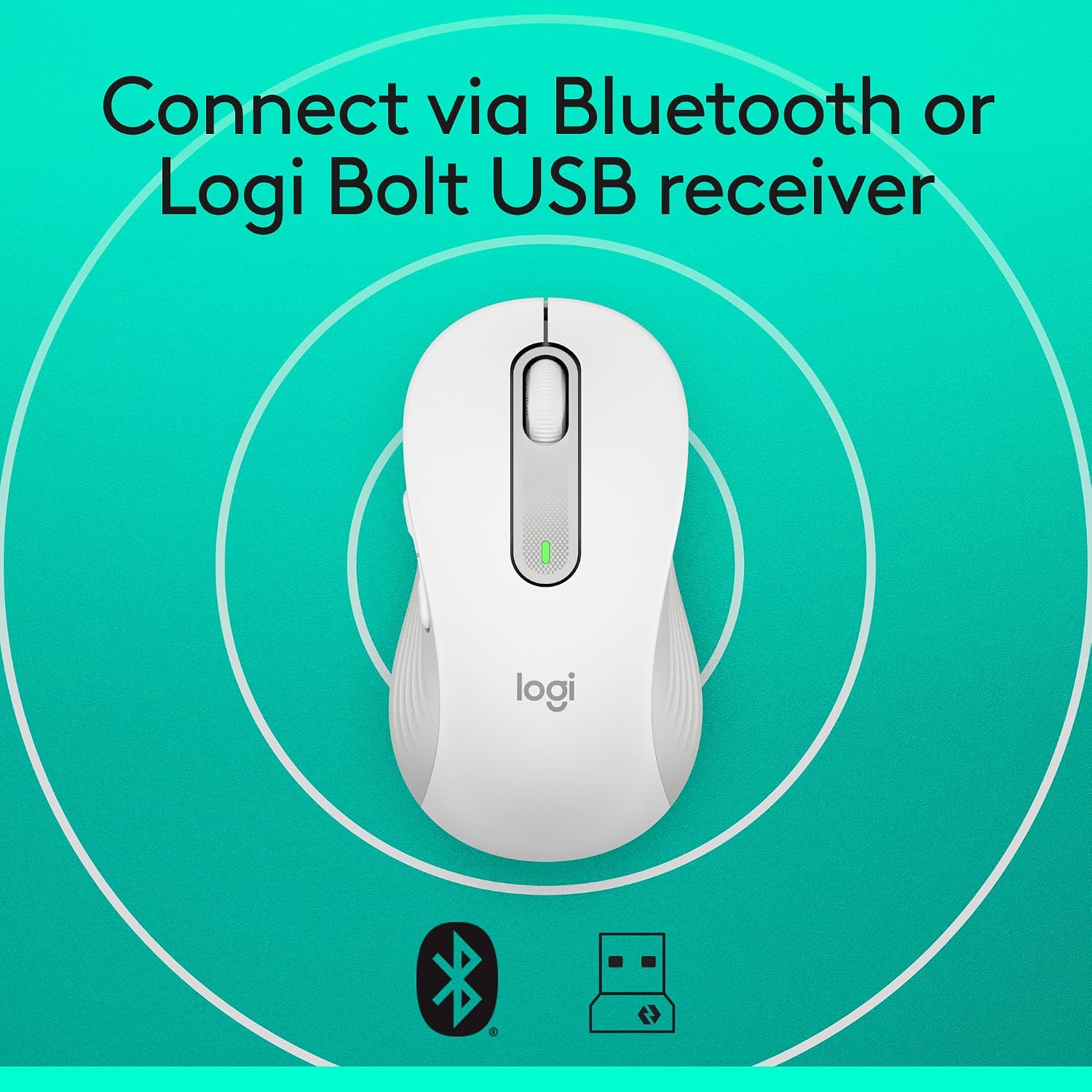 Detalle de Logitech Signature M650 Wireless Mouse, Small-to-Medium, Off-White