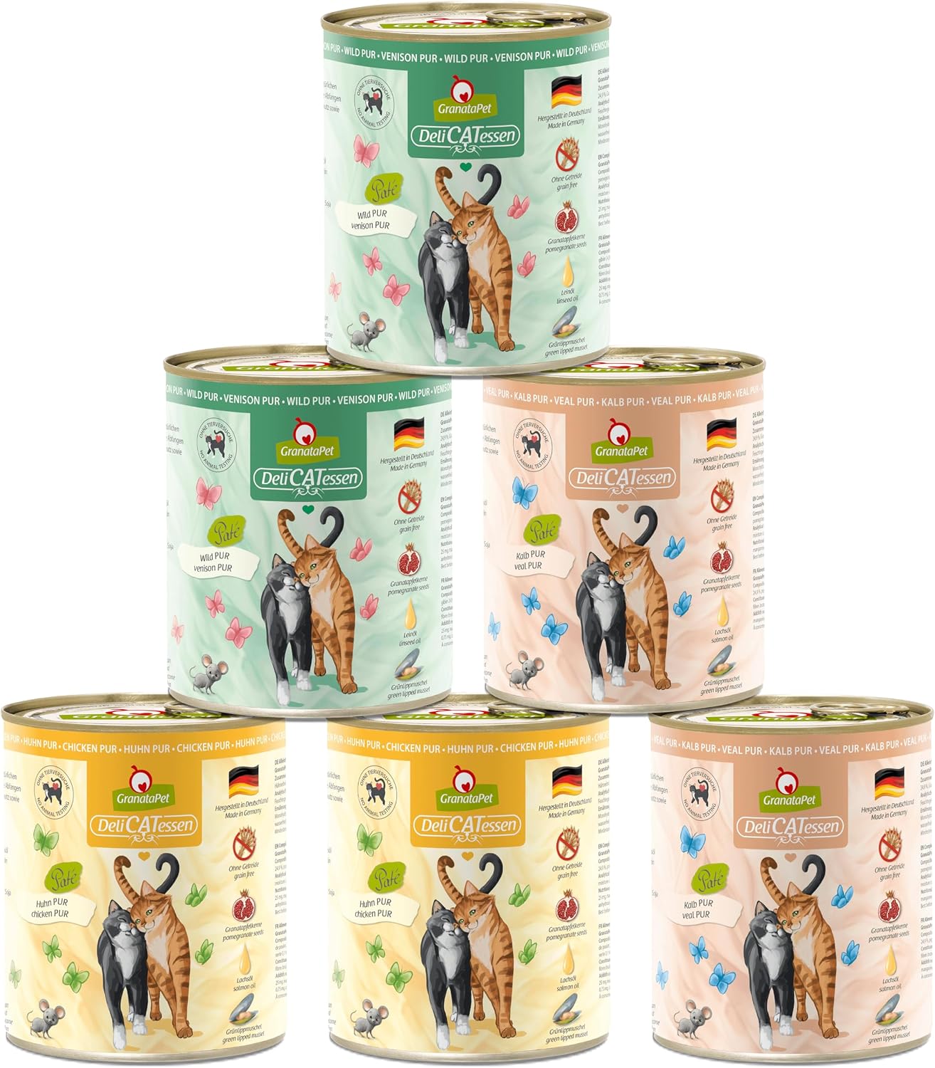 Detalle de GranataPet Delicatessen Multipack 2 PUR (2. Pack, 1 x 4,8 kg) Nassfutter für Katzen – getreidefrei & ohne Zuckerzusätze