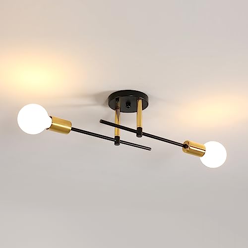 Thumbnail 8 de Riserva Lamparas de Techo Vintage Negro con Dos Bombillas E27 (Sputnik) - 45 cm de diámetro, 180° de giro