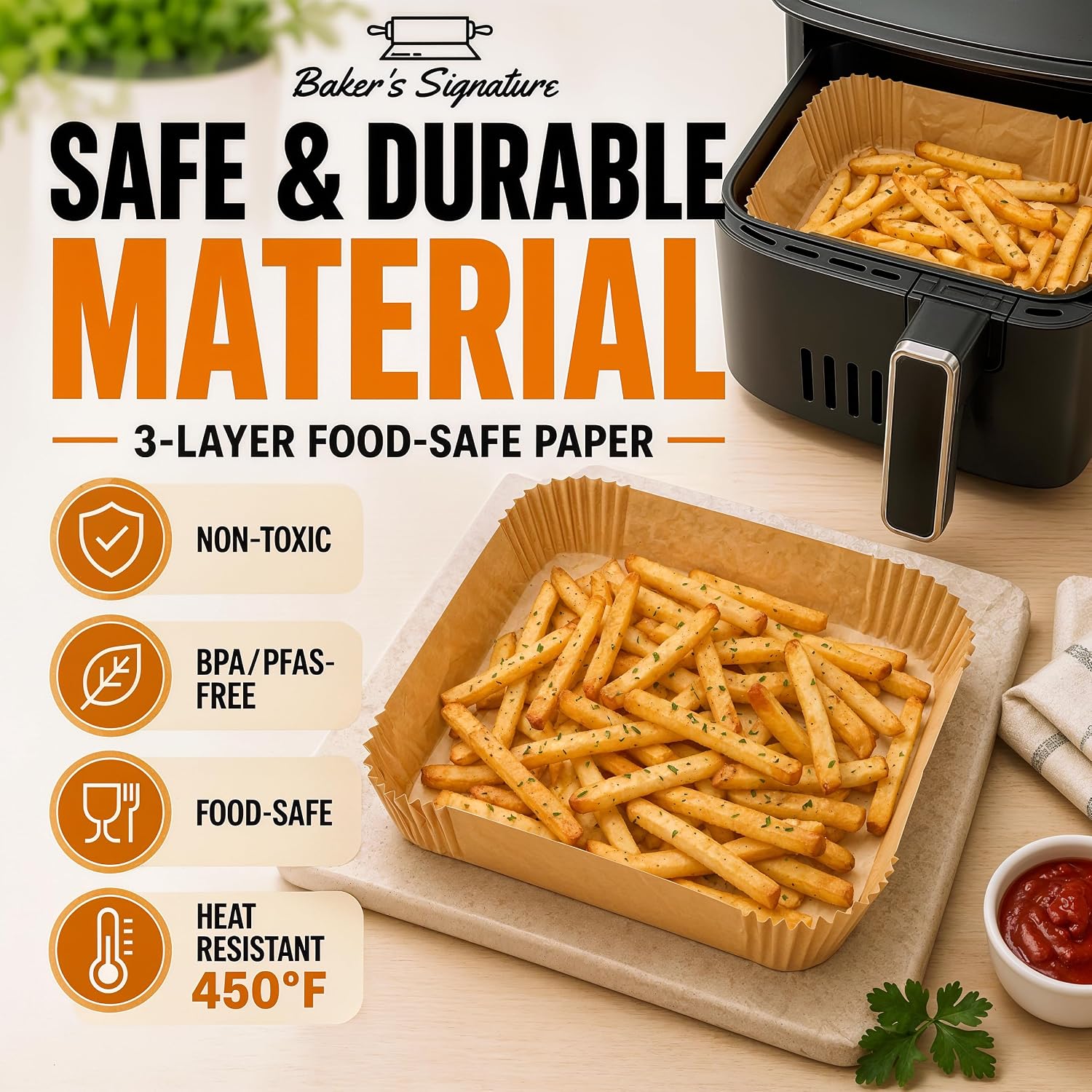 Thumbnail 3 de Air Fryer Paper Liners 125Pc 8" Square