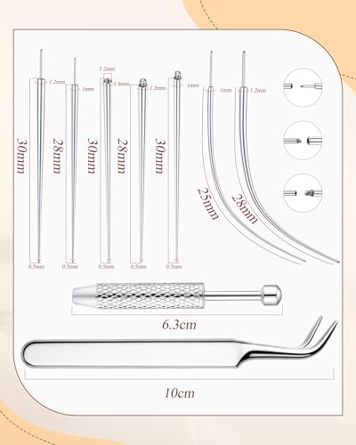 Detalle de LOLIAS Piercing Kugel Aufdreher Zange – Wechsel-Set für Ohrpiercings (16G/18G) aus Edelstahl