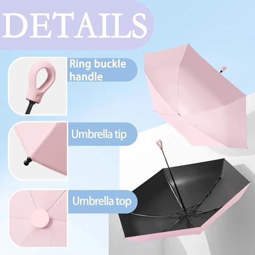 Detalle de Travebo Mini Paraguas de Mano UPF 50+ | Protección UV y Lluvia, plegable 21 cm