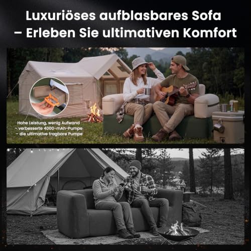 Thumbnail 6 de Ytaoeo Aufblasbares Camping Sofa mit Elektropumpe (Doppel, 172x85x82 cm) – komfortabel draußen entspannen