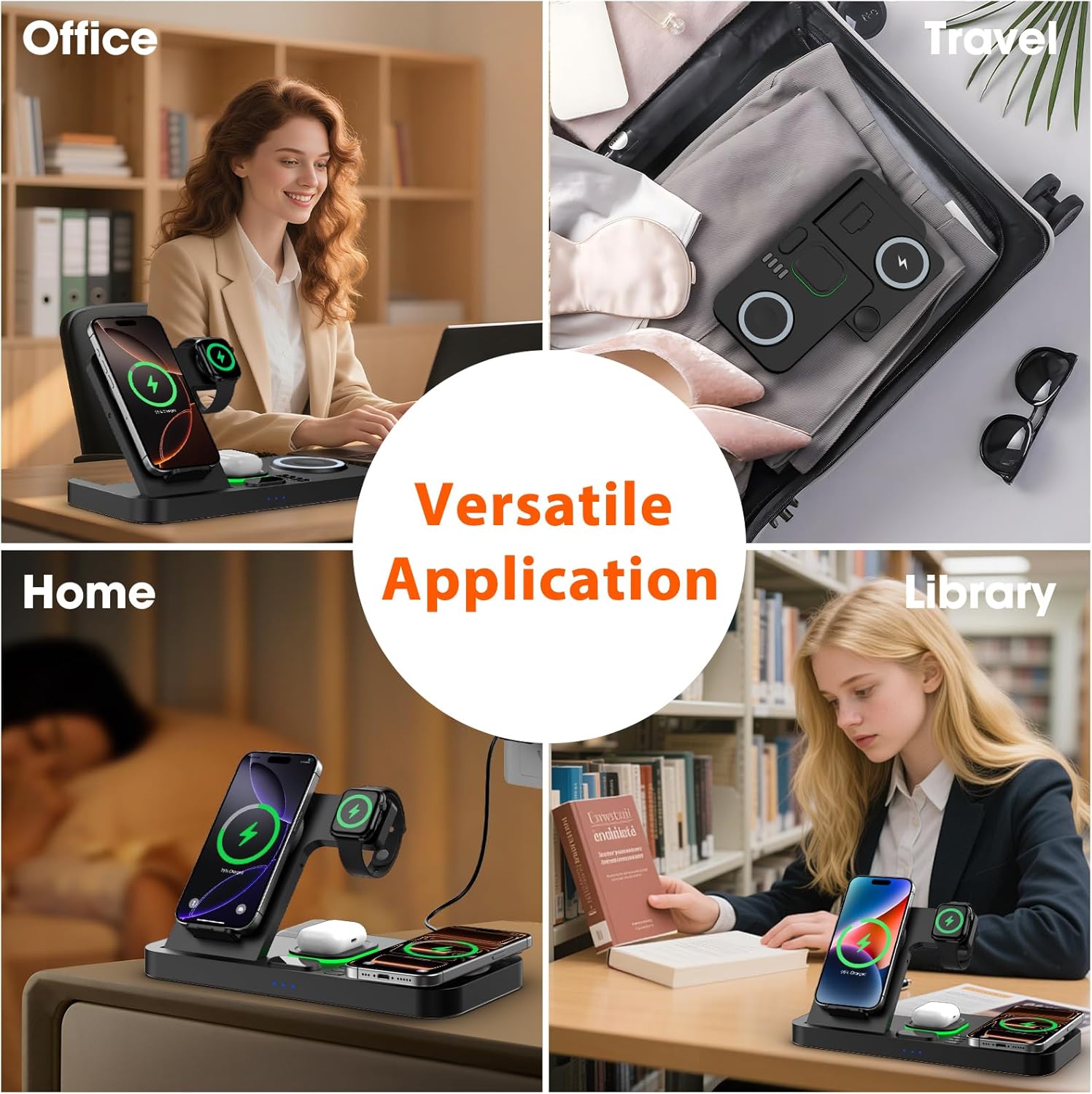 Thumbnail 6 de Dual Phone Magnetic Wireless Charging Station for Apple Devices