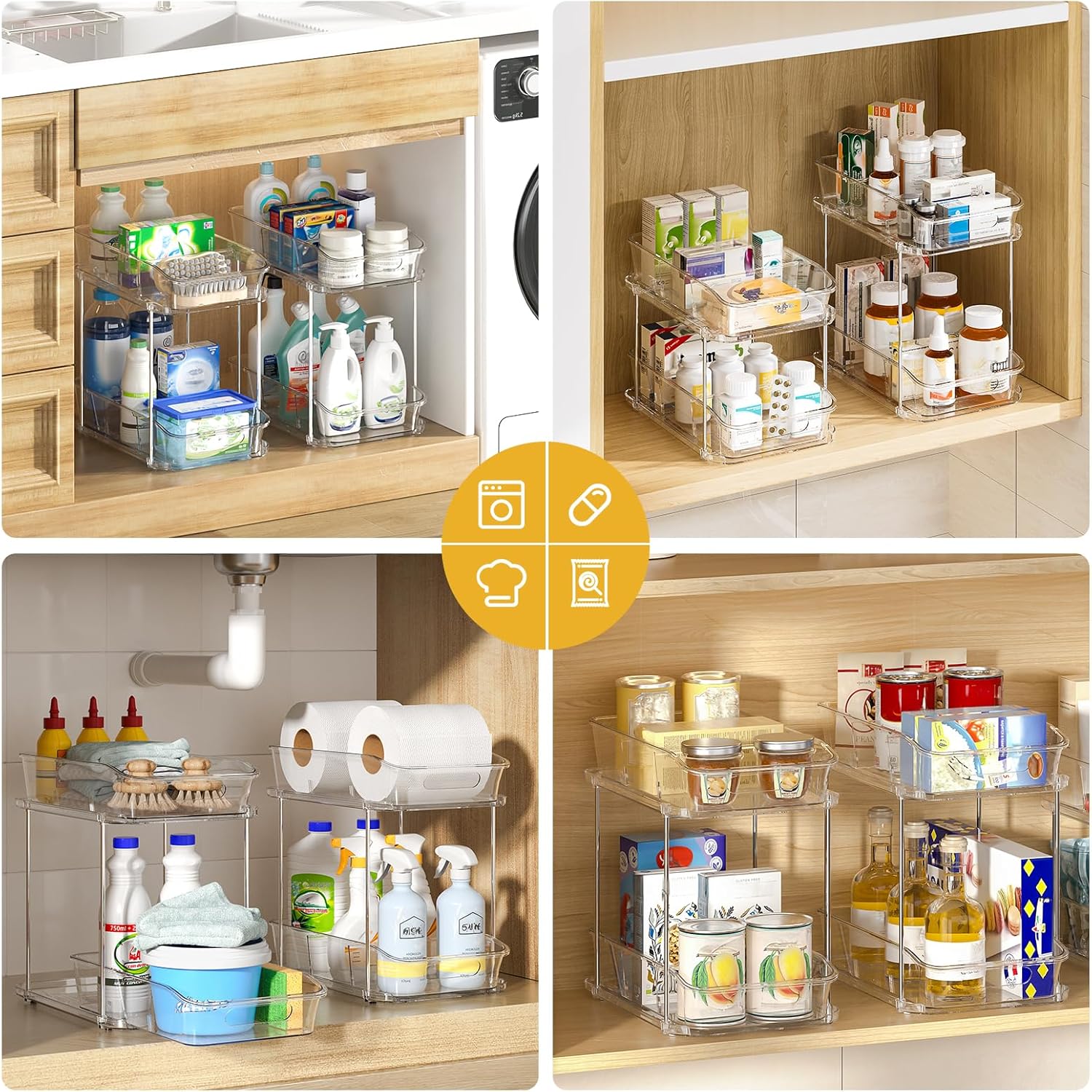 Thumbnail 4 de Delamu 2-Tier Under Sink Organizers, 2-Pack ⚙