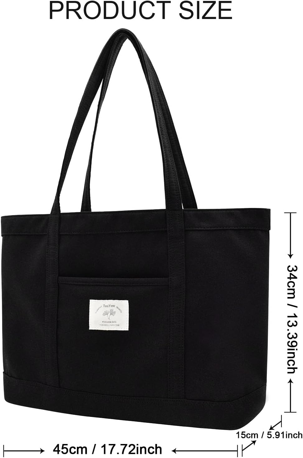 Thumbnail 4 de Damen Shopper aus Nylon mit Reißverschluss – Damen Handtasche/Umhängetasche mit Vordertasche