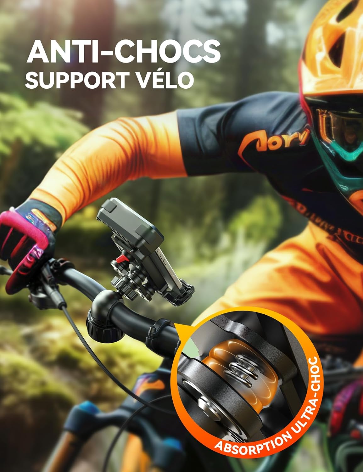 Detalle 2 de JOYROOM 2026 Support téléphone moto 18-34 mm