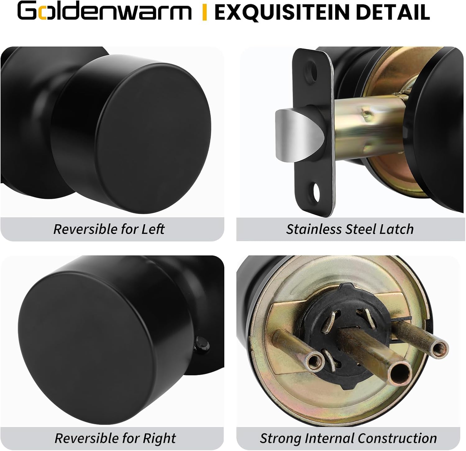 Detalle de Goldenwarm Passage Door Knobs