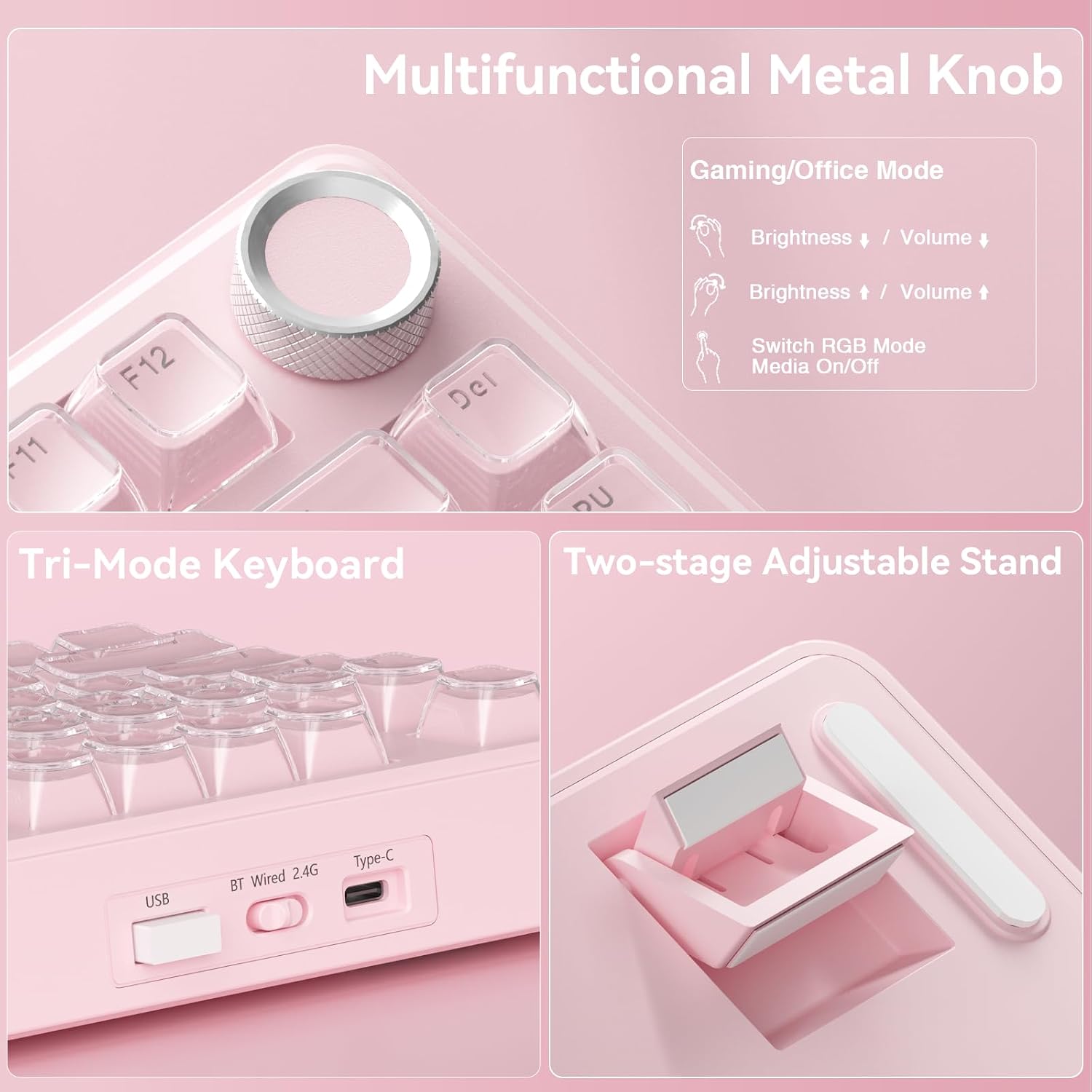 Thumbnail 6 de SOLAKAKA A75 Wireless Gaming Keyboard with Multifunction Knob — 75% Mechanical, Tri-Mode, Hot-Swappable