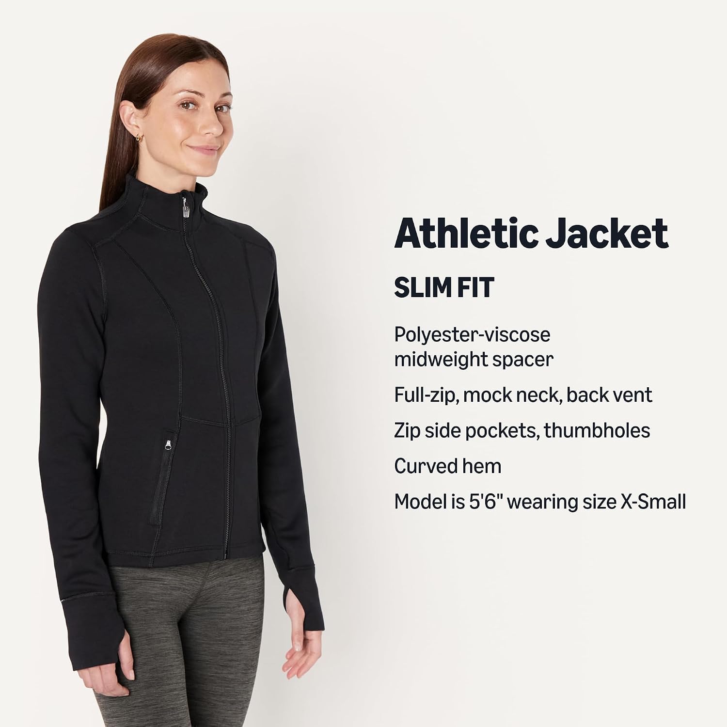 Detalle 2 de Amazon Essentials Women's Active Sweat Slim-Fit Zip-Through Jacket