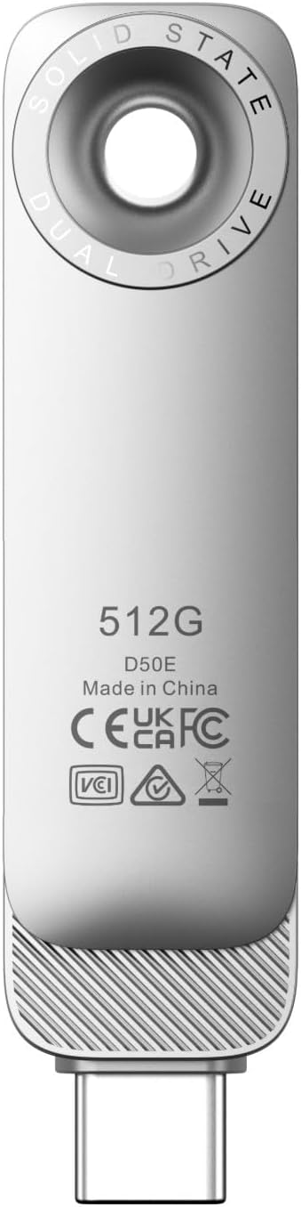 Detalle 2 de Lexar D50E 512GB Dual USB Flash Drive, USB-A and USB-C, Up to 400MB/s