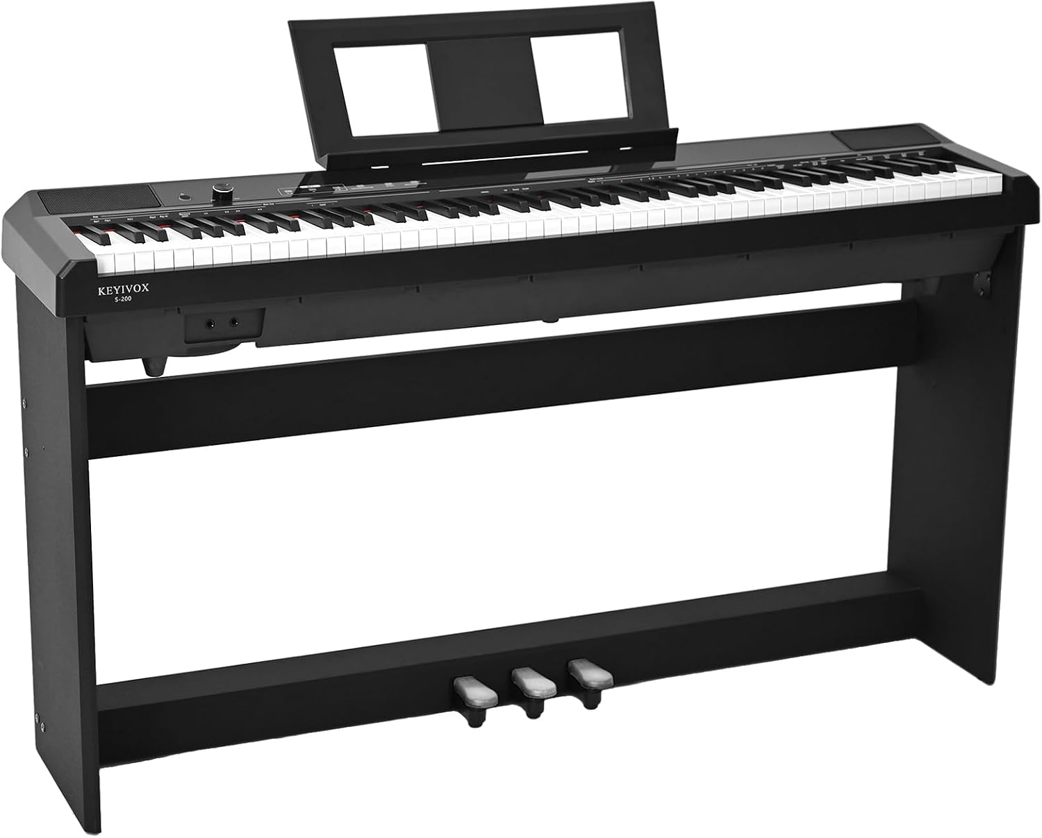 Detalle de KEYIVOX S-200 88-Key Weighted Digital Piano with Hammer Action and Triple Pedal