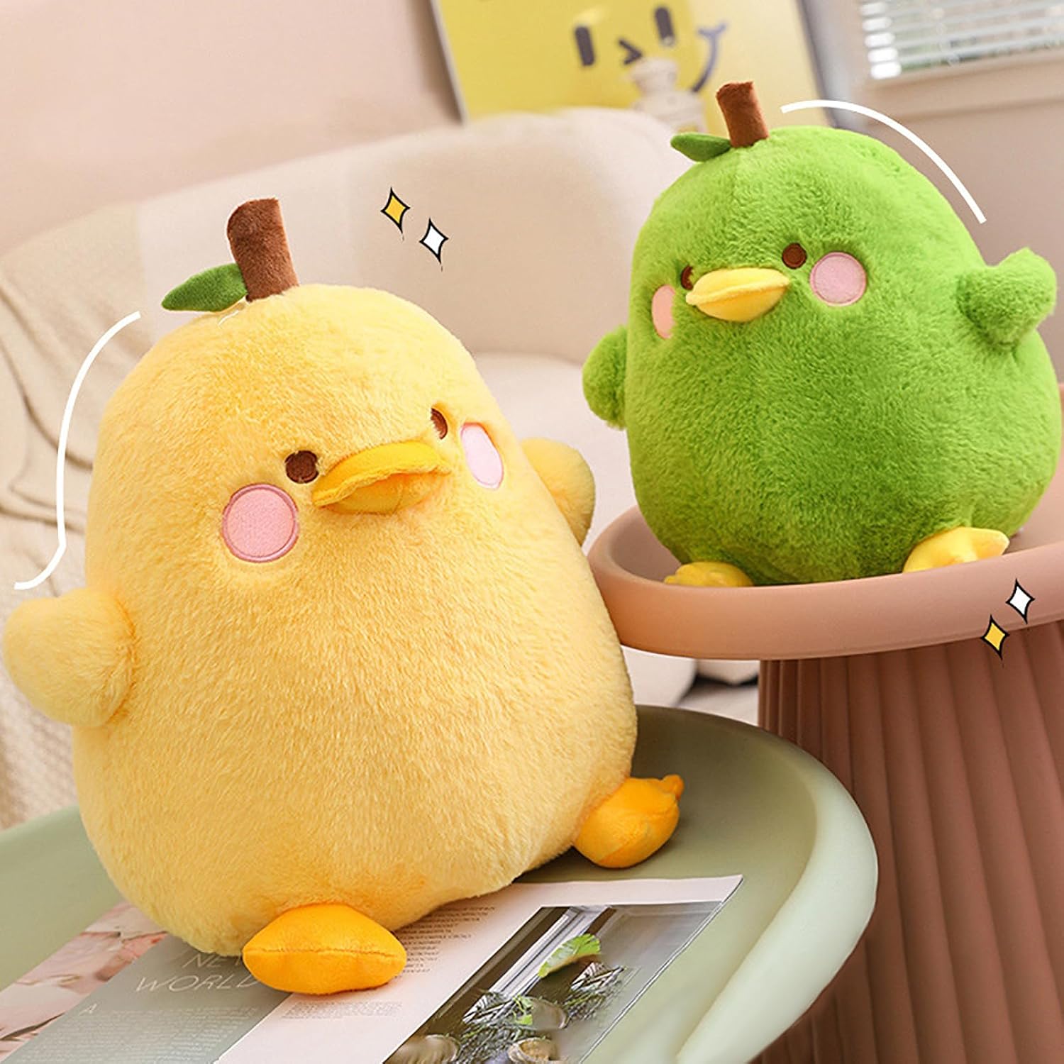 Detalle de Shownicer Ente Plüschtier Kuschelkissen 40 cm – weiches Birnen-Design, CE-zertifiziert