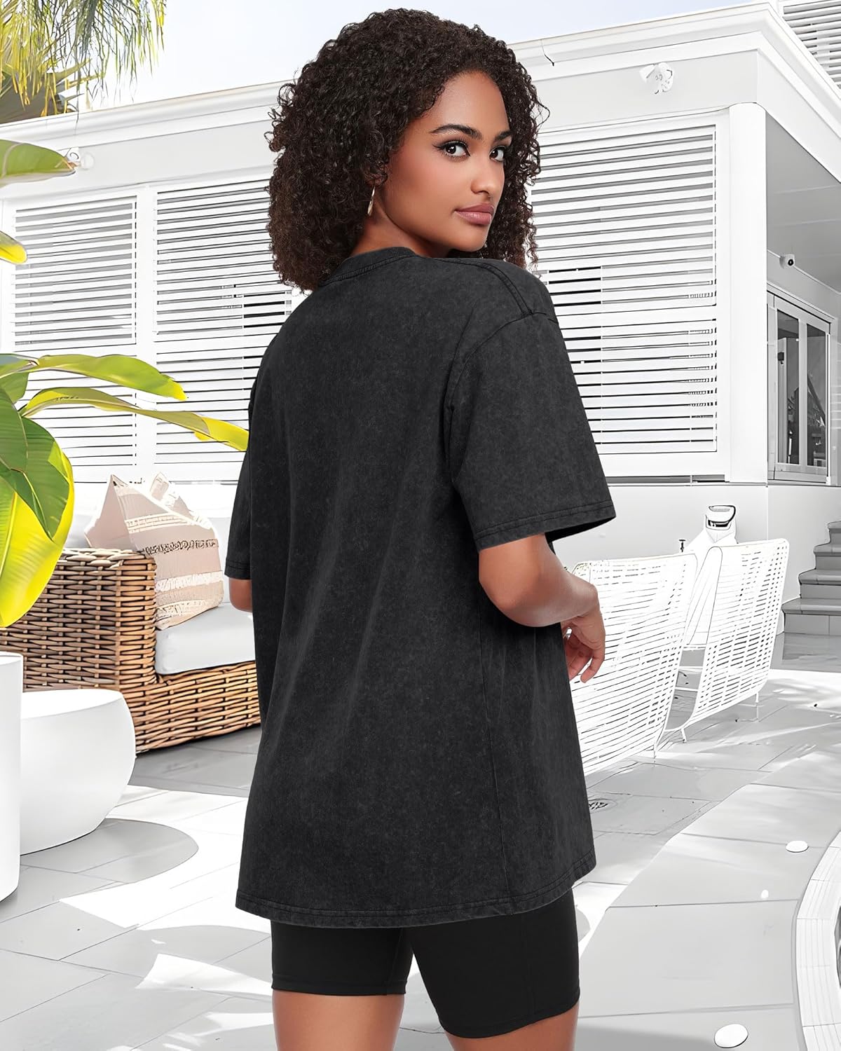 Thumbnail 6 de ADOREJOY Oversized T-Shirts for Women: Short Sleeve Crew Neck Vintage Washed Basic Loose Casual Tees (2026)