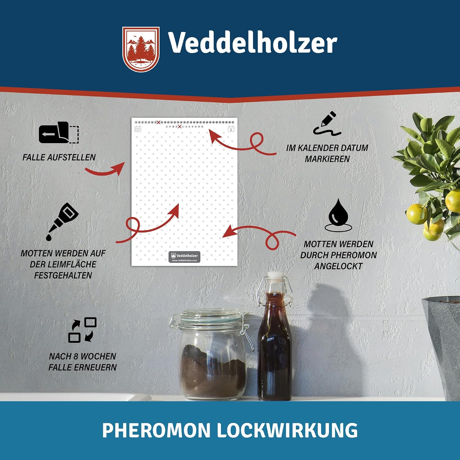 Detalle 2 de Veddelholzer Lebensmittelmotten-Falle 10 Stück