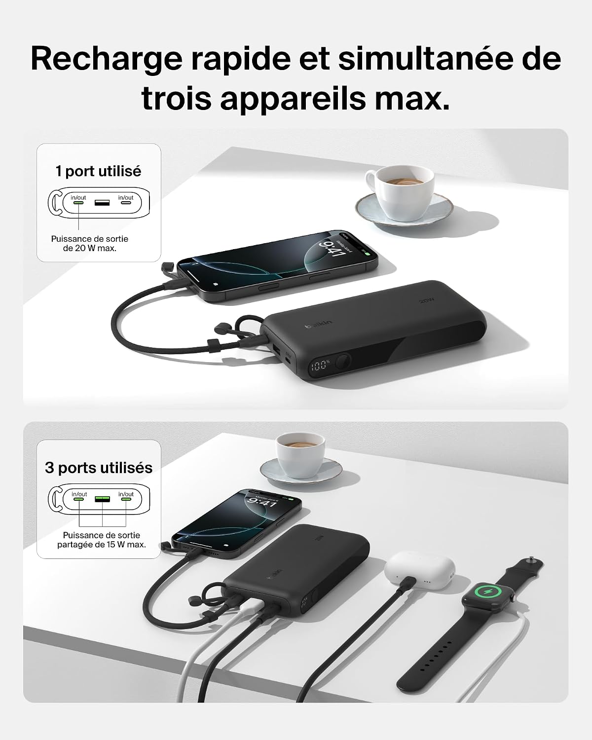 Detalle 2 de Belkin Batterie Externe USB-C 20 000 mAh — Power Bank 20 W
