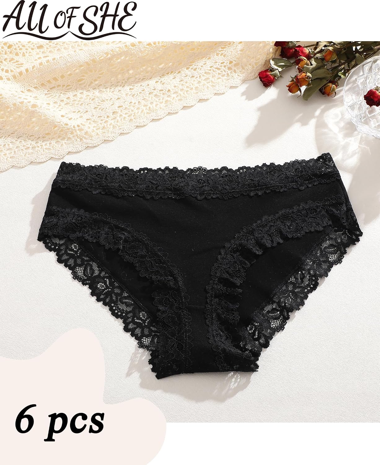 Detalle 1 de ALL OF SHE Calzoncillos algodón 6 pack