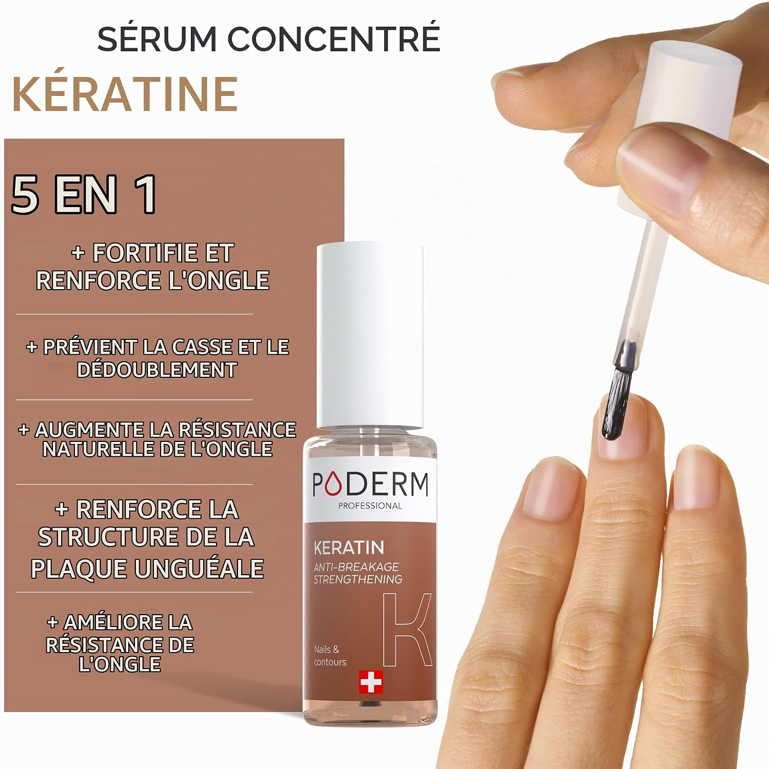 Thumbnail 1 de PODERM 5-in-1 actief keratine-serum voor breekbare nagels, 6 ml