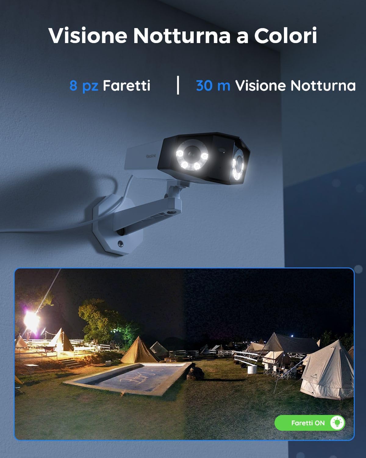 Detalle de Reolink PoE 4K Telecamera Esterno a Doppio Obiettivo – Duo 2 PoE, 180° e rilevamento intelligente