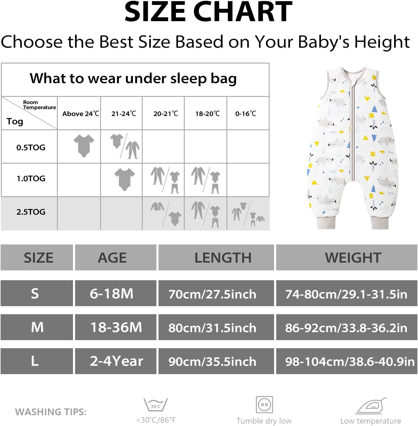Thumbnail 4 de Mosebears Baby Sleeping Bag 2.5 tog for kids