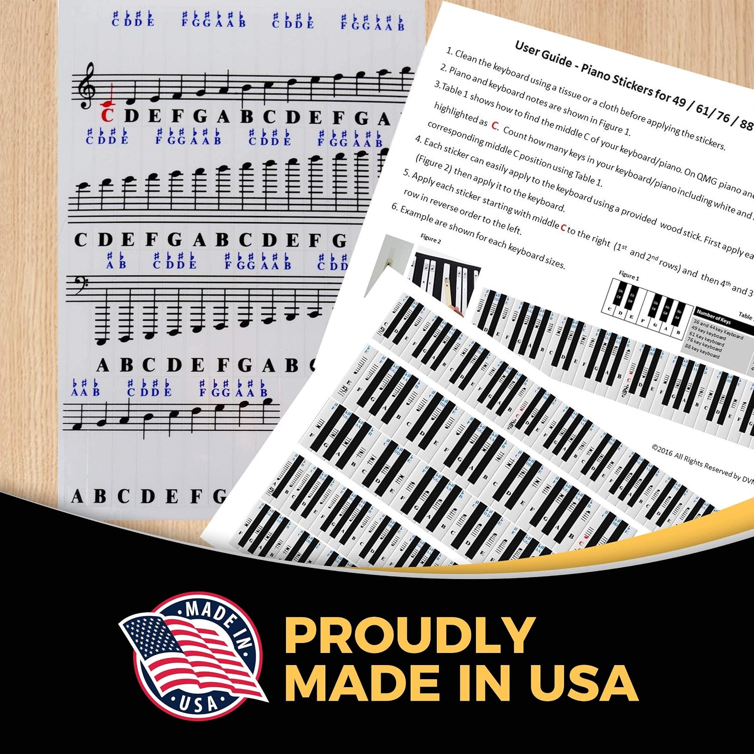 Thumbnail 5 de QMG Piano Note Stickers, Transparent Vinyl
