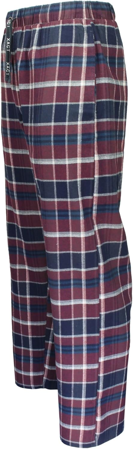Thumbnail 3 de Xact Mens Soft Flannel Check Long Pyjama Bottoms with Side Pockets (Regular Fit)