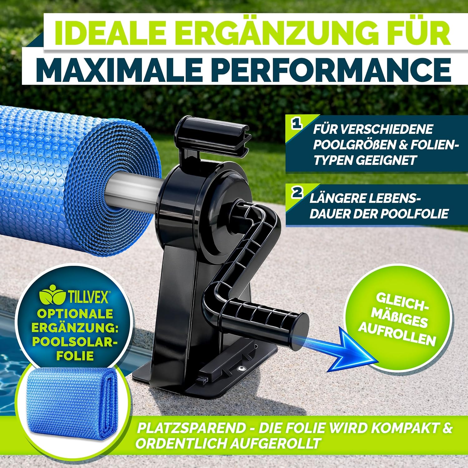 Detalle de tillvex PARST-004 zwembadoproller 1,05–6,15 m met thermometer