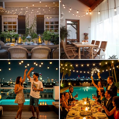 Thumbnail 3 de Hopexy 15M Solar Festoon Lights Outdoor with 20+1 G40 Bulbs