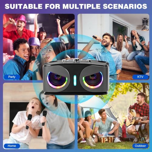 Thumbnail 7 de Máquina de Karaoke Drepint: dúo de micrófonos inalámbricos, Bluetooth 5.3 y luces LED para fiestas