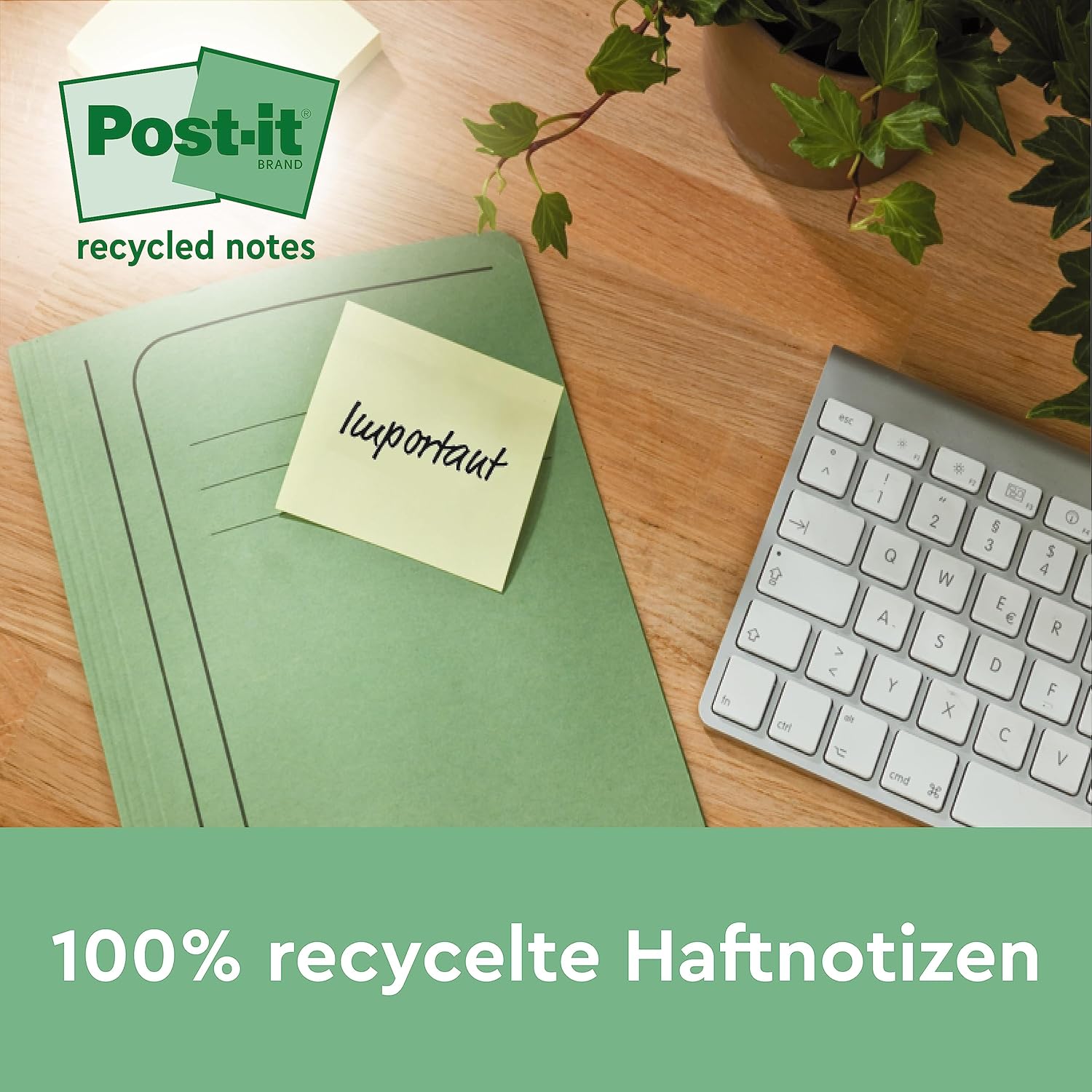 Thumbnail 2 de Post-it Haftnotiz Recycling Z-Notes Mini Tower 100 Blatt 📝