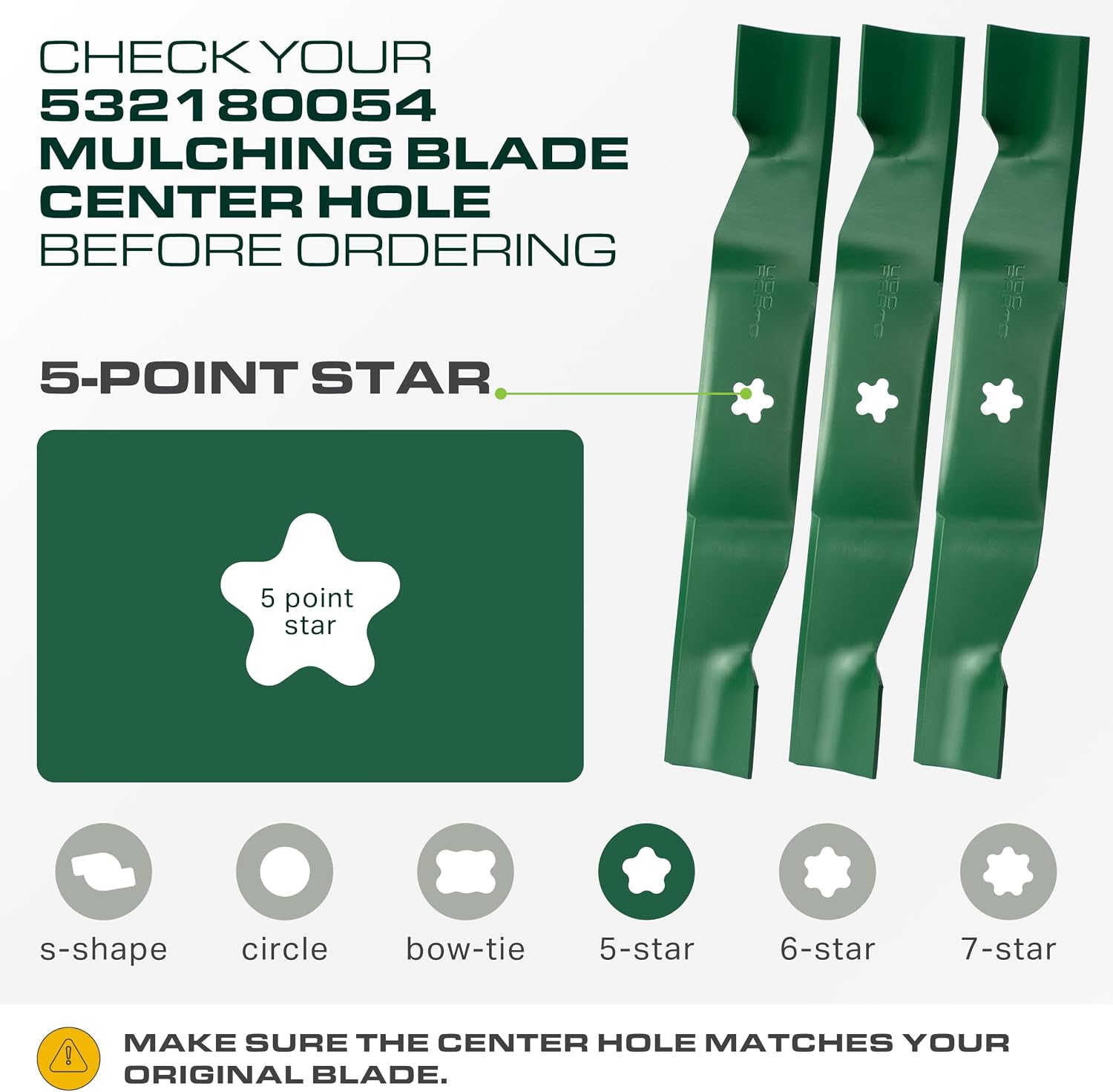 Thumbnail 2 de UDC Parts 532180054 High Lift Mulching Lawn Mower Blades Replacement (3-Pack)