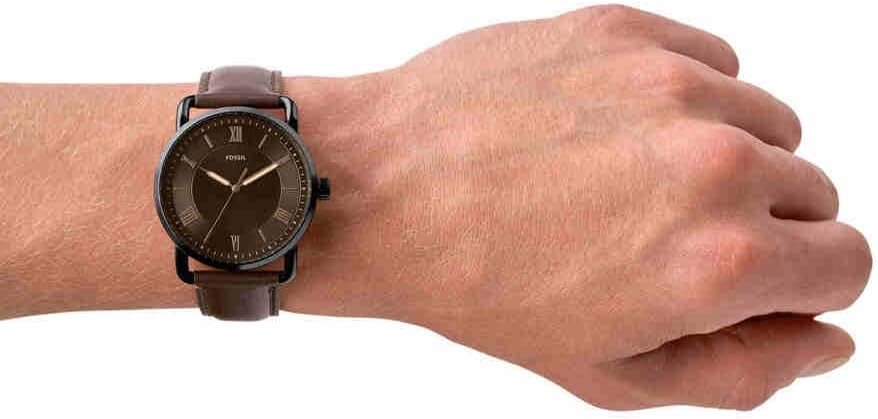 Thumbnail 1 de Fossil Copeland 42mm — Montre homme, mouvement quartz, acier inoxydable argenté et bracelet cuir