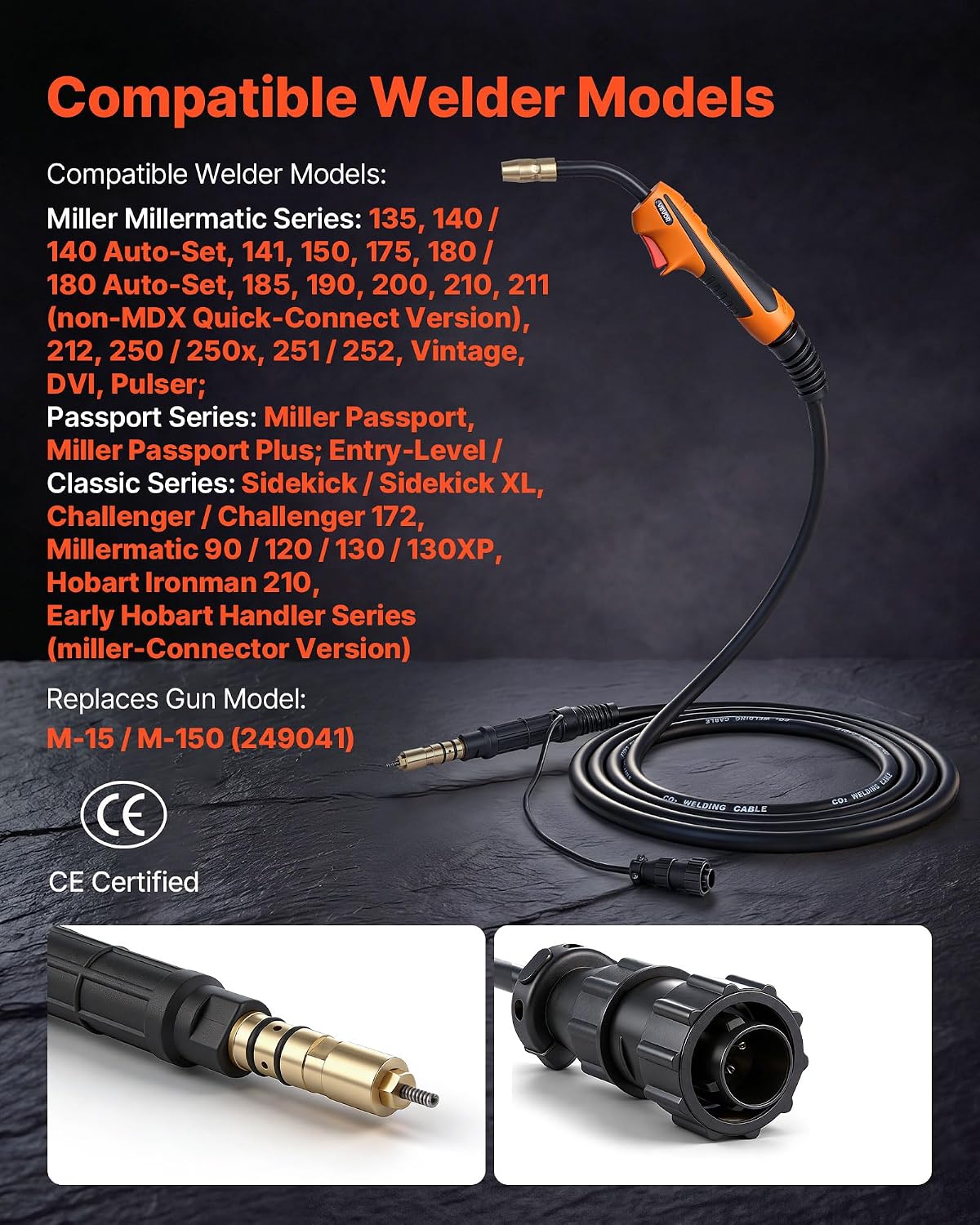 Detalle 2 de VEVOR MIG Welding Gun, 15-ft Cable