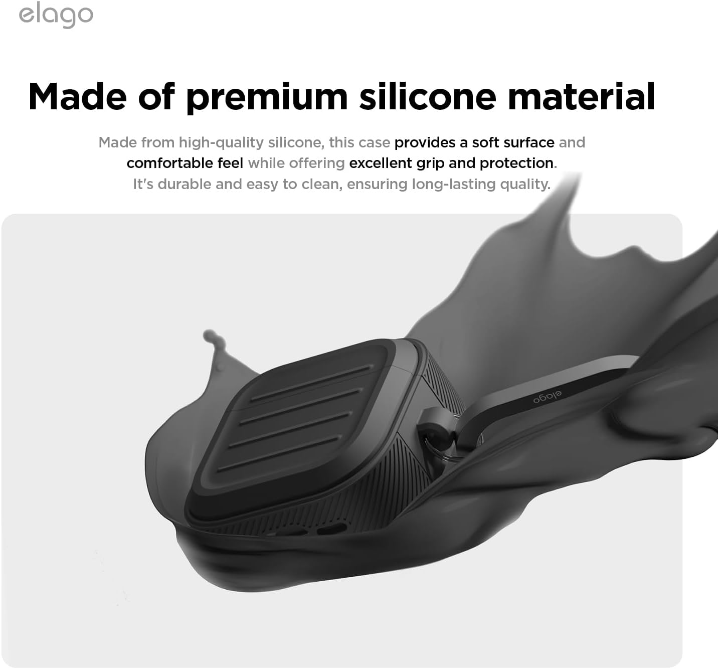 Detalle de elago Coque Armor pour étui AirPods 4 / AirPods 4e (mousqueton inclus, charge sans fil) - Noir