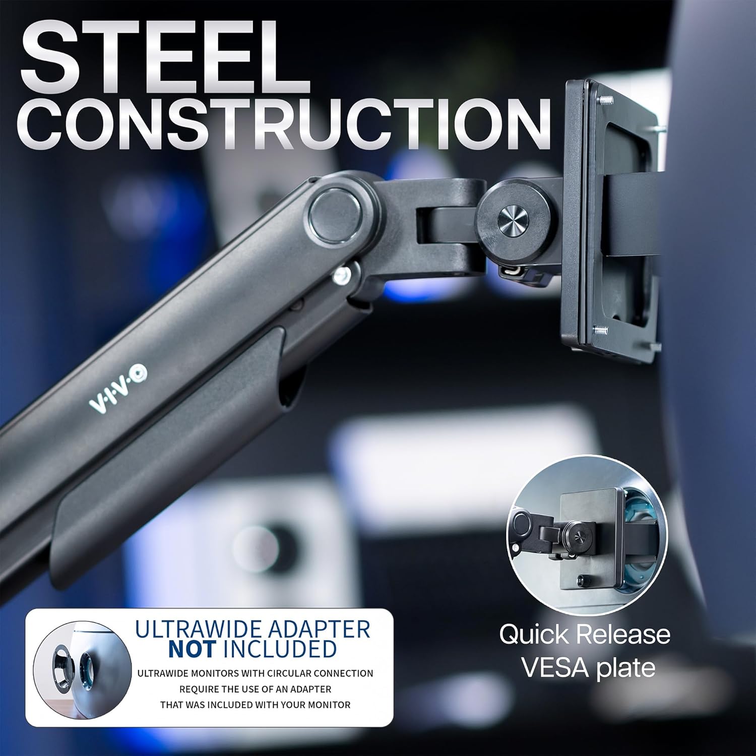 Thumbnail 5 de VIVO STAND-V101V Heavy Duty Monitor Arm 44 lbs