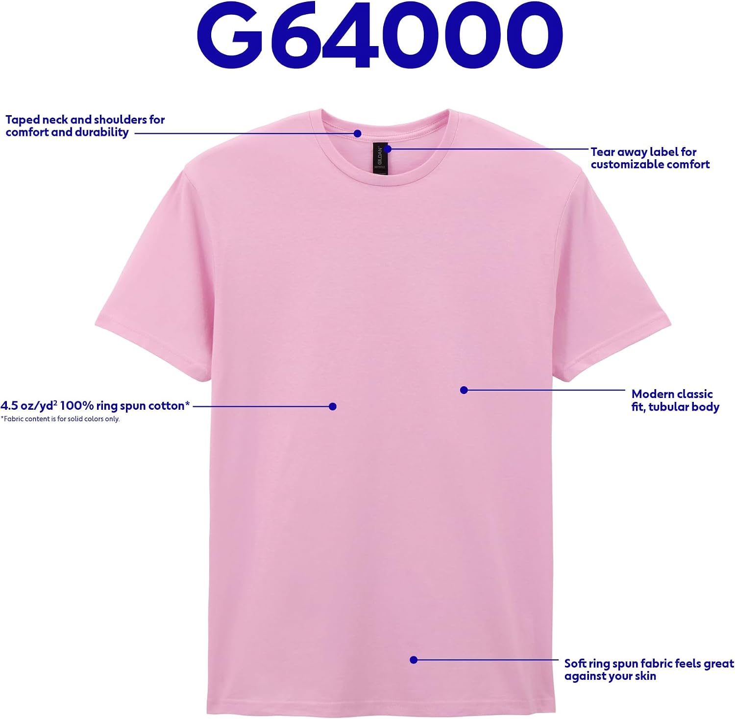 Detalle 2 de Gildan Adult Softstyle Cotton T-Shirt, Style G64000 — Multipack