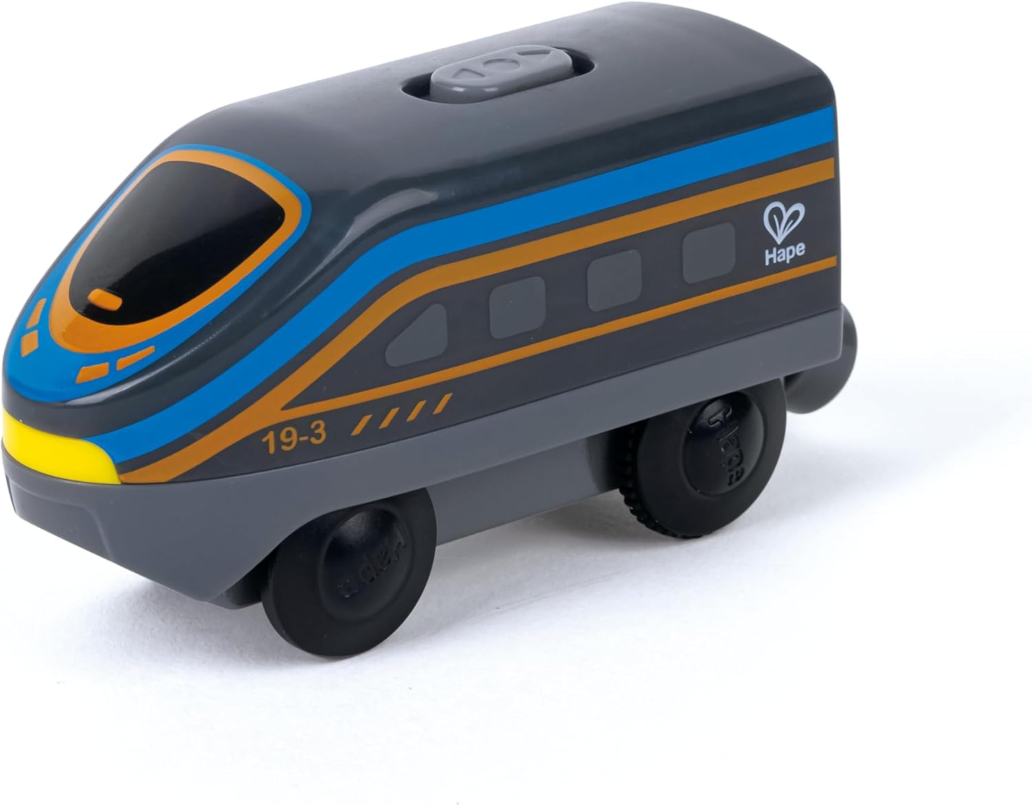 Detalle de Hape(ハペ)E3785 電池で走る特急電車 ブラック 木製・前後走行