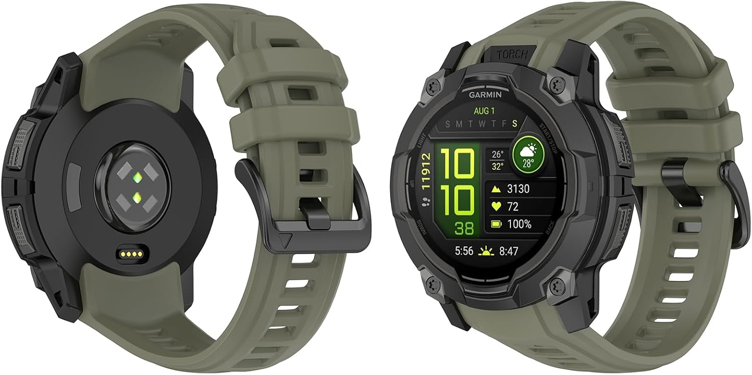 Detalle de Gittos 22mm Ersatz-Armband Silikon für Garmin Instinct 3 45mm – flexibel, hautfreundlich und langlebig