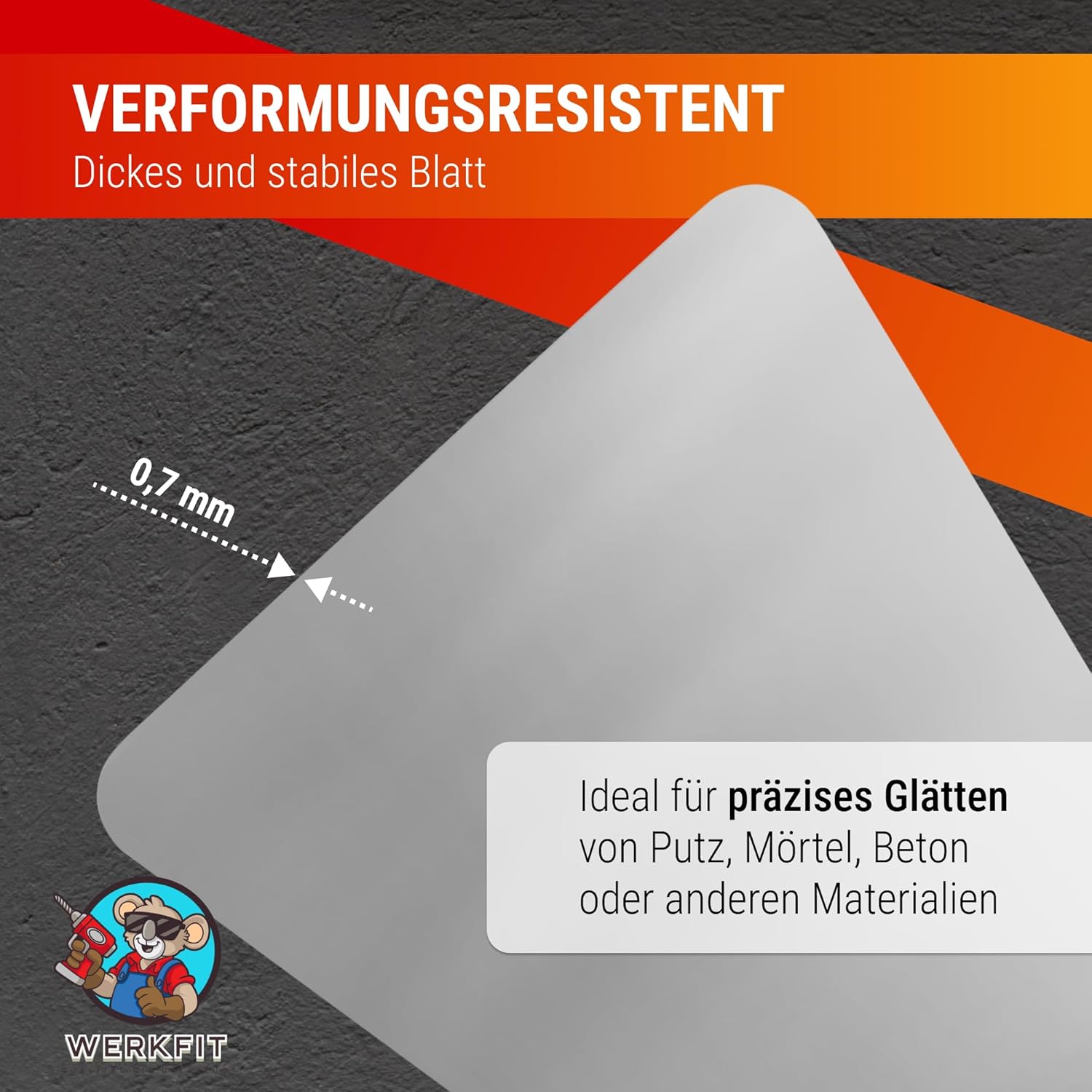 Detalle de WERKFIT Glättekelle 280x130 mm für präzises Glätten