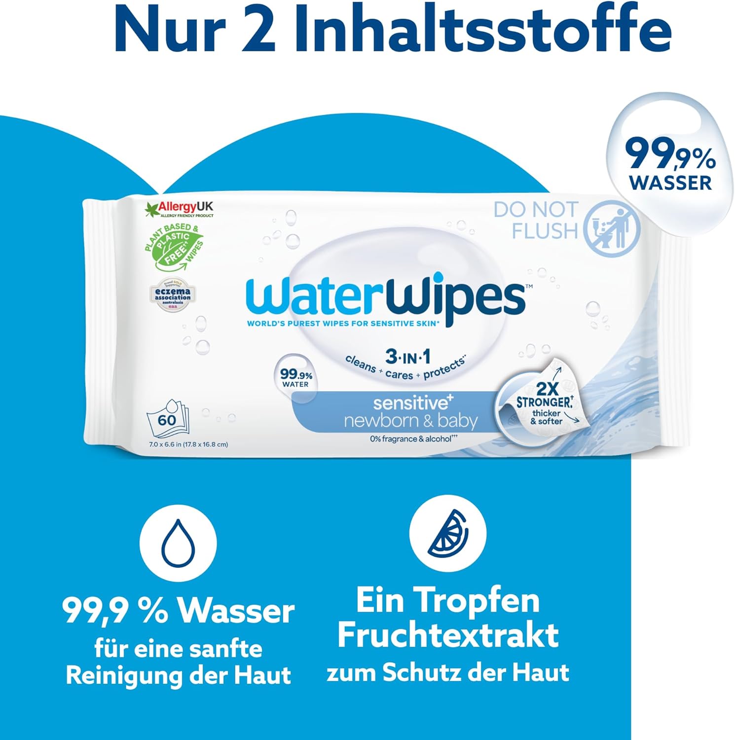 Detalle 2 de WaterWipes Sensitive+ 1080 Tücher