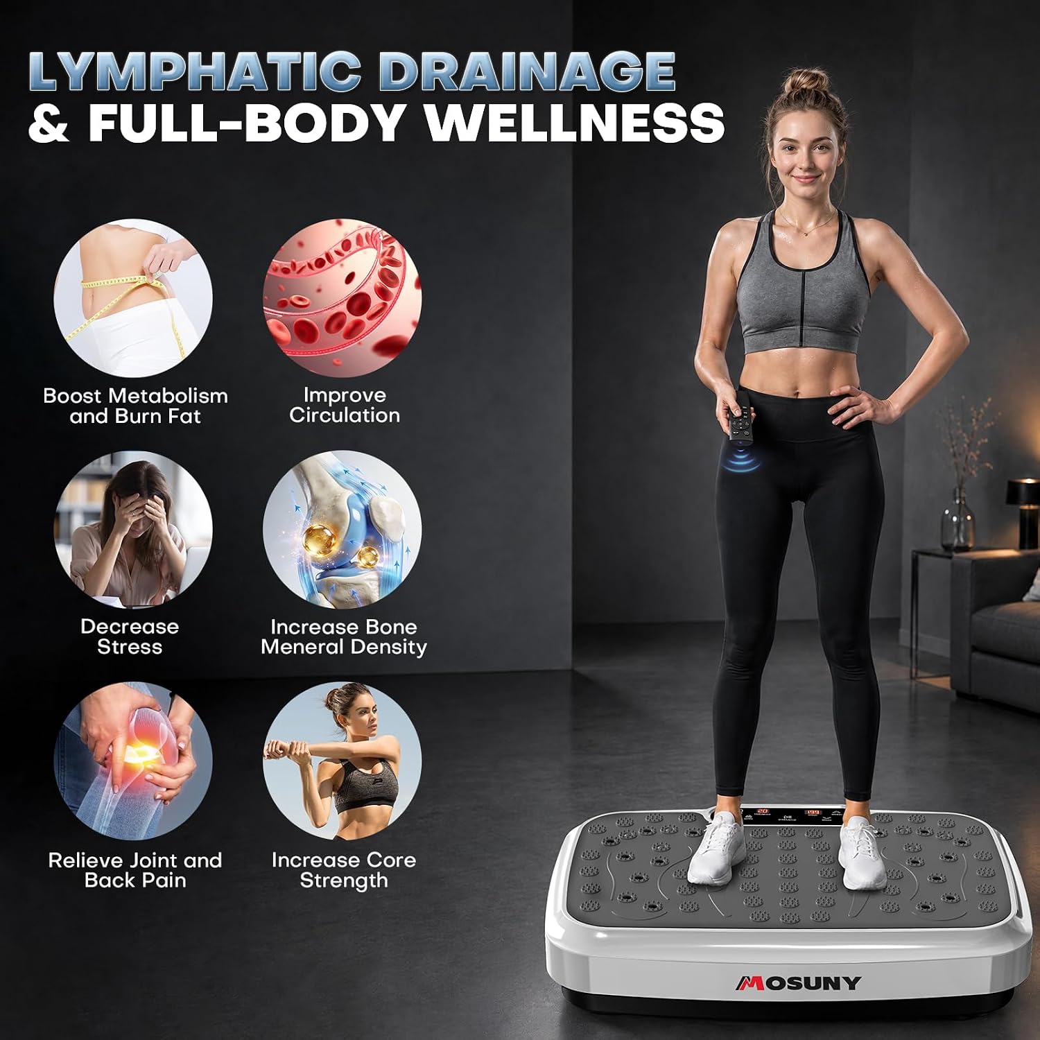 Detalle de MOSUNY vibration plate, 7 modes