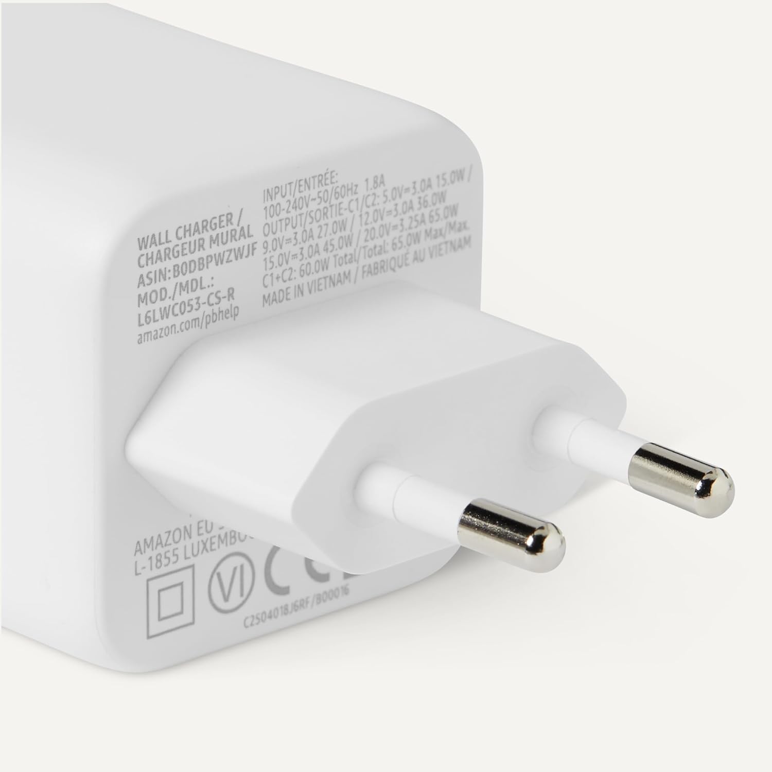 Thumbnail 2 de Amazon Basics Caricabatterie da Parete Nano GaN 65W