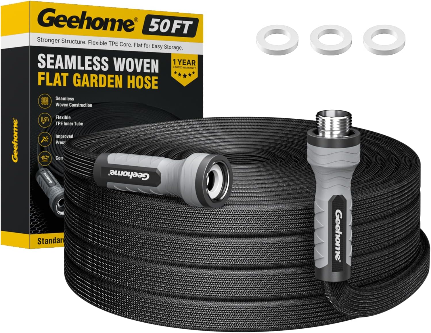 Detalle de Geehome Flat Garden Hose 50FT