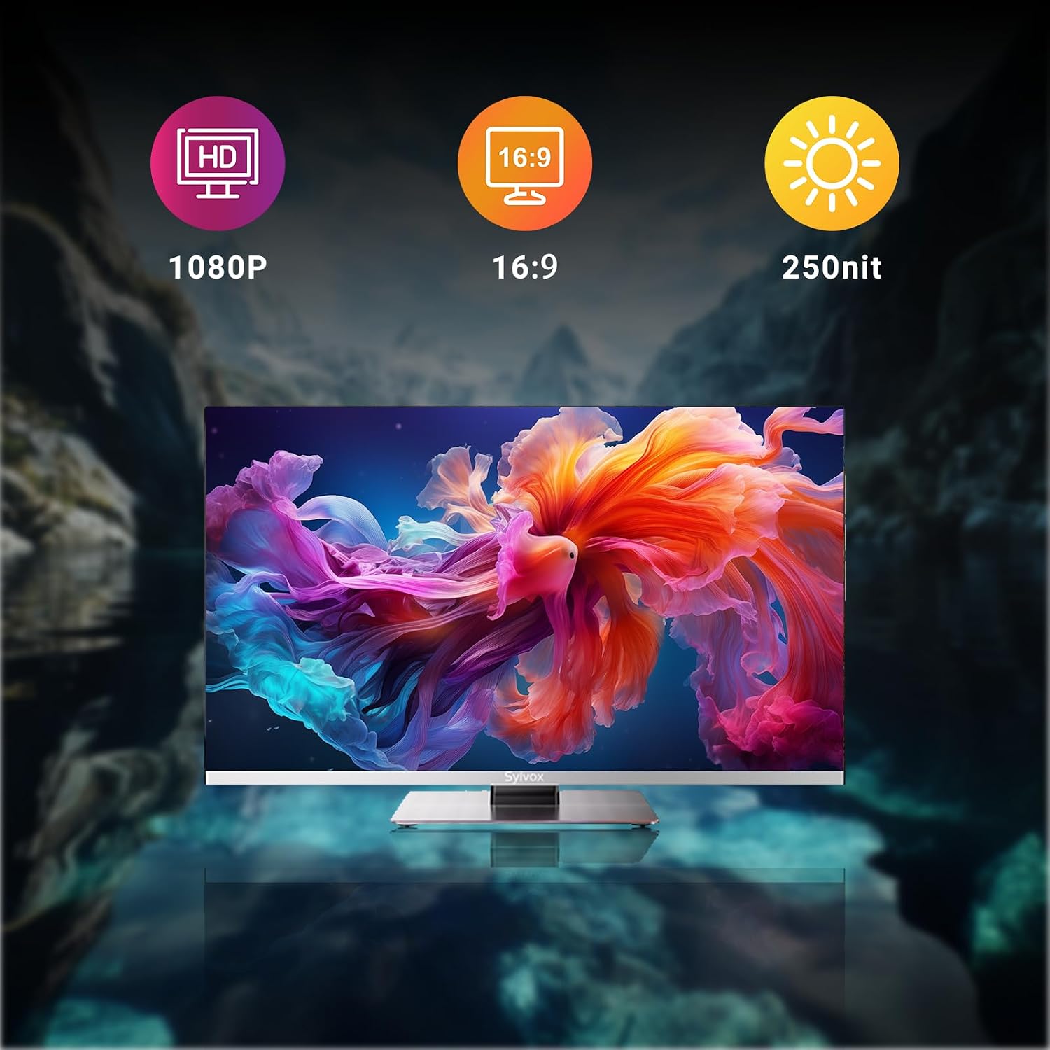 Thumbnail 1 de SYLVOX RV TV 24-Inch 12/24V 1080P Smart TV with Built-in DVD Player and Google OS