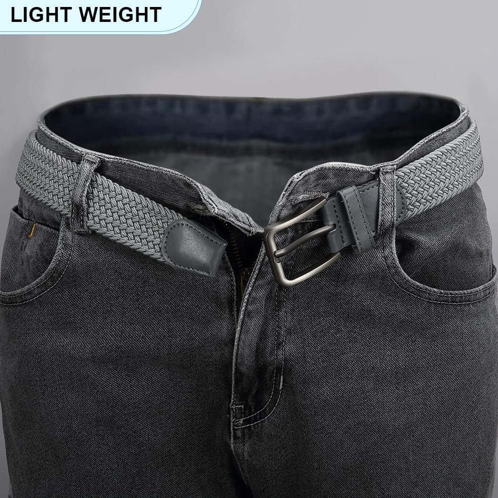 Detalle 2 de DOOPAI Men's Braided Stretch Belt, 1 3/8-Inch Wide