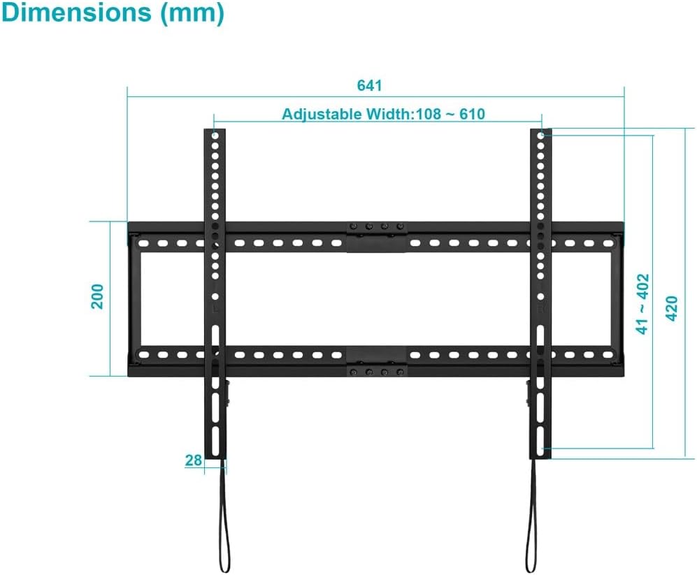Detalle de Monoprice Low Profile Fixed TV Wall Mount (Extra Wide) for 42"–90" TVs up to 165 lbs